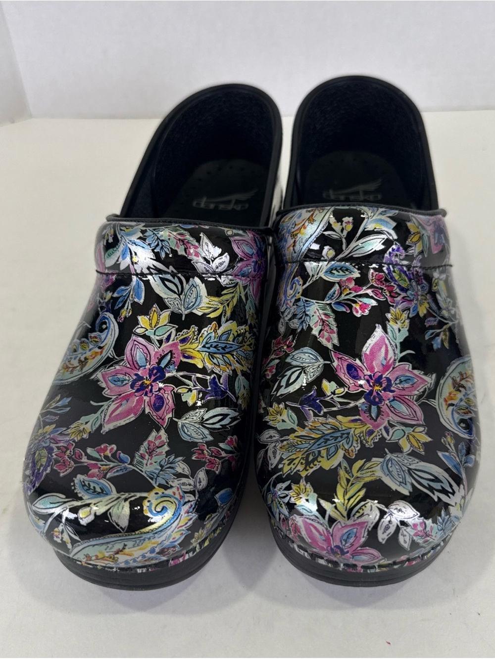 Dansko Clogs Multicolor Floral Flower Size 39 US 8.5-9 Nurse Excellent Condition